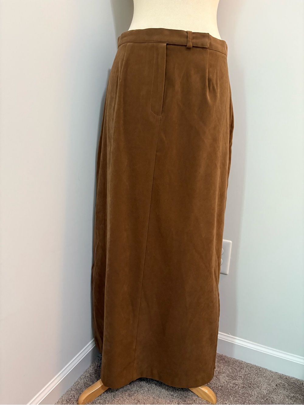 Brown Suede Maxi Skirt